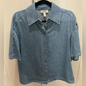 COS denim chambray short sleeved top